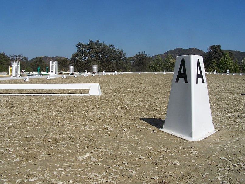 dressage arena with geotextile footing