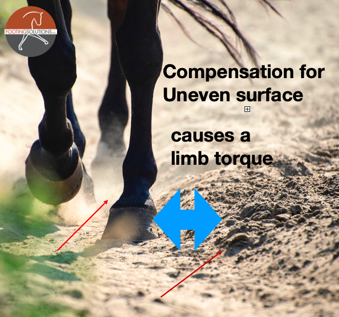 uneven arena footing causes lameness over time