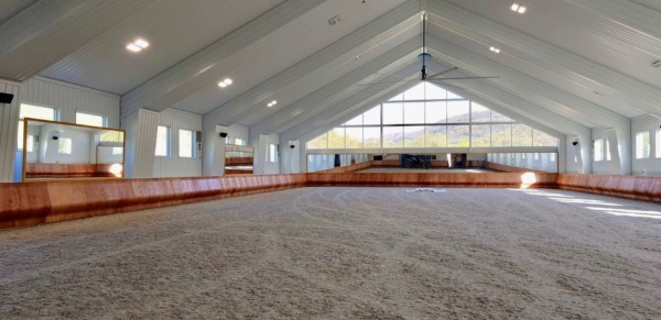 indoor arena with curved kickboards