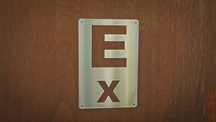 Dressage letters E and X on a kick wall