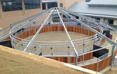 A horse walker with an empty interior