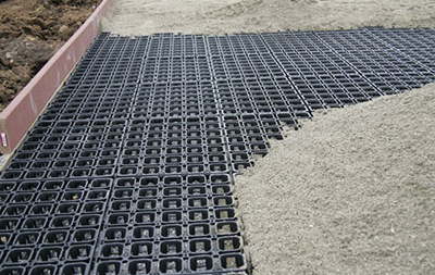 A photo of a permeable arena base