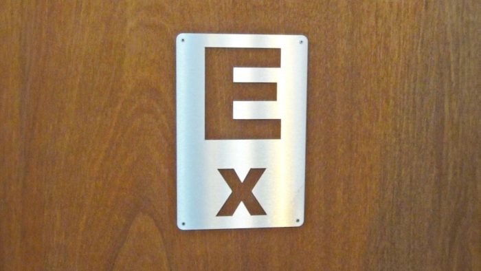 Dressage letters E and X on a kick wall