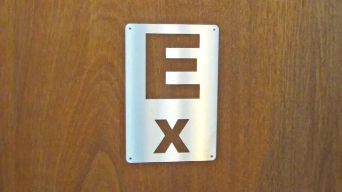 Dressage letters E and X on a kick wall