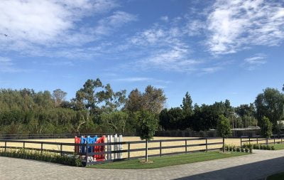 An outdoor arena on a sunny day.