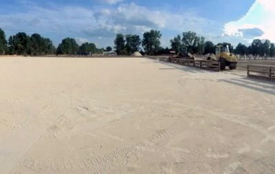 The Brave Horse outdoor arena under construction.