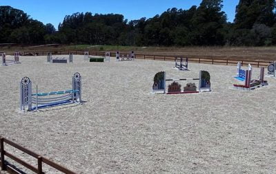 The outdoor jumping arena at Corralitos Riding Club