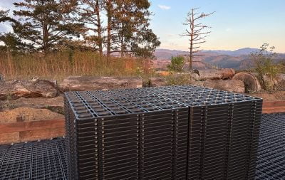 A stack of HIT DrainGrids, ready to be installed in Half Moon Bay.