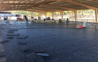 The North Peak Equestrian covered arena under construction.