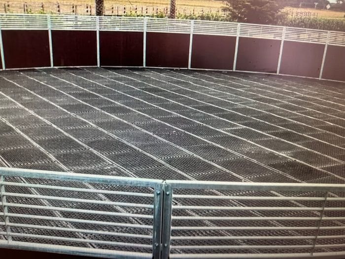 Base Mats laid out in an equestrian round pen